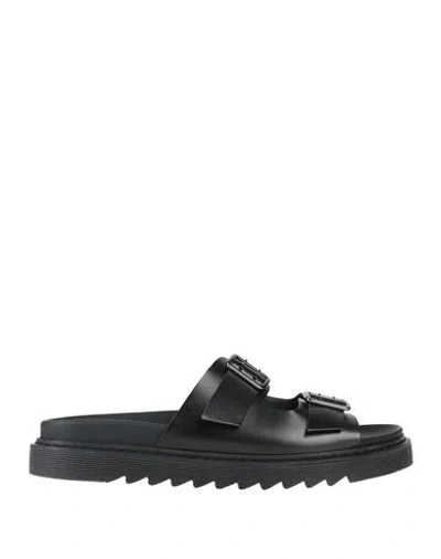 Baldinini Man Sandals Black Size 12 Calfskin In Multi