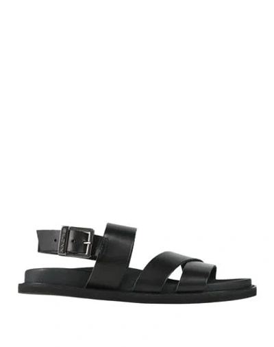 Baldinini Man Sandals Black Size 12 Leather