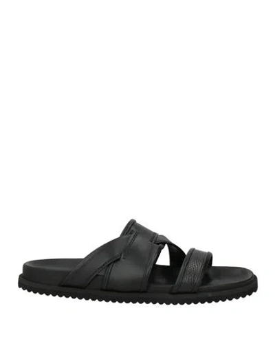 Baldinini Man Sandals Black Size 6 Calfskin