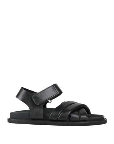 Baldinini Man Sandals Black Size 6 Leather