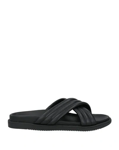 Baldinini Man Sandals Black Size 7 Calfskin