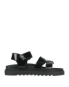 Baldinini Man Sandals Black Size 8 Leather In Black