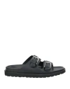 Baldinini Man Sandals Black Size 9 Calfskin