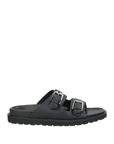 Baldinini Man Sandals Black Size 9 Calfskin