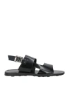 Baldinini Man Sandals Black Size 13 Soft Leather