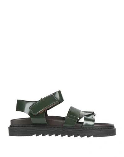 Baldinini Man Sandals Dark Green Size 7 Leather