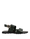 Baldinini Man Sandals Dark Green Size 13 Soft Leather In Green
