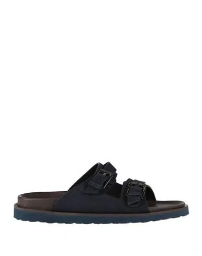 Baldinini Man Sandals Midnight Blue Size 13 Leather