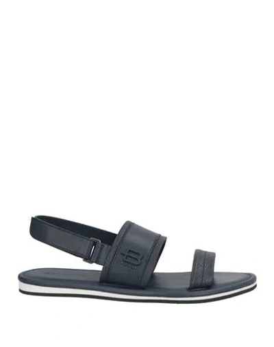 Baldinini Man Sandals Midnight Blue Size 8 Leather