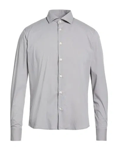 Baldinini Man Shirt Grey Size 17 ½ Cotton, Polyamide, Elastane In Gray