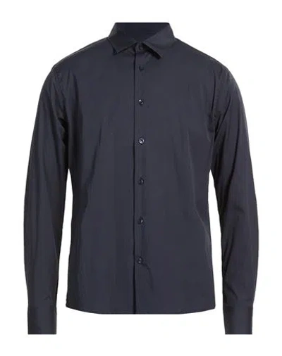 Baldinini Man Shirt Midnight Blue Size 16 Cotton