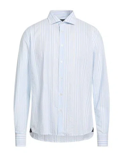 Baldinini Man Shirt Sky Blue Size 17 Cotton In Neutral