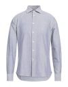 Baldinini Man Shirt Slate Blue Size 15 Cotton
