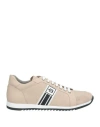 Baldinini Man Sneakers Beige Size 8 Calfskin In Beige