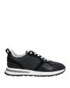 Baldinini Man Sneakers Black Size 13 Calfskin In Black