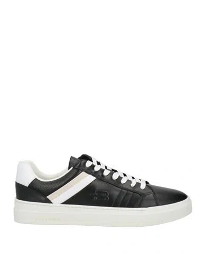 Baldinini Man Sneakers Black Size 9 Calfskin In Multi