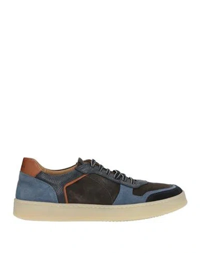 Baldinini Man Sneakers Blue Size 8 Leather In Multi