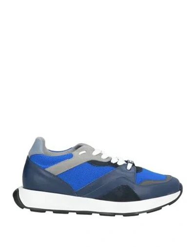 Baldinini Man Sneakers Bright Blue Size 7 Leather, Textile Fibers