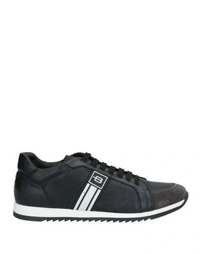 Baldinini Man Sneakers Charcoal Size 6 Calfskin In Grey