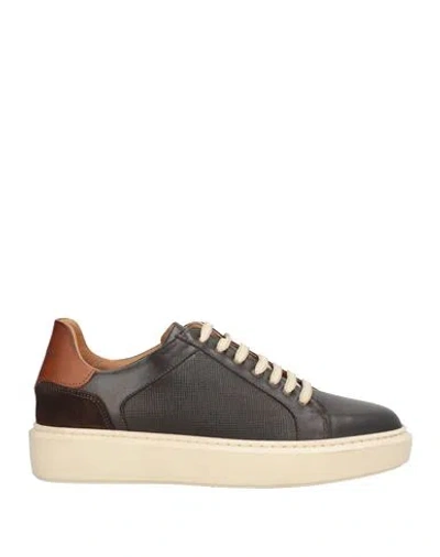 Baldinini Man Sneakers Dark Brown Size 7 Calfskin