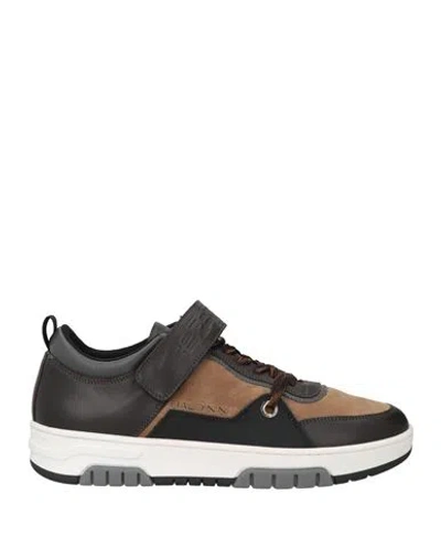 Baldinini Man Sneakers Dark Brown Size 8.5 Calfskin