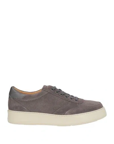 Baldinini Man Sneakers Grey Size 11 Leather In Gray