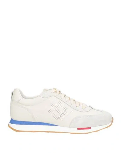 Baldinini Man Sneakers Ivory Size 7 Calfskin In White