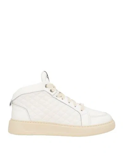 Baldinini Man Sneakers Ivory Size 9 Leather In White