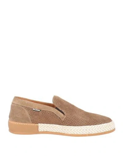 Baldinini Man Loafers Khaki Size 8 Soft Leather In Beige