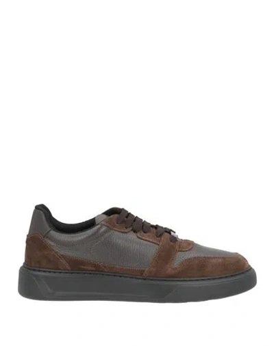 Baldinini Man Sneakers Khaki Size 8 Leather In Neutral
