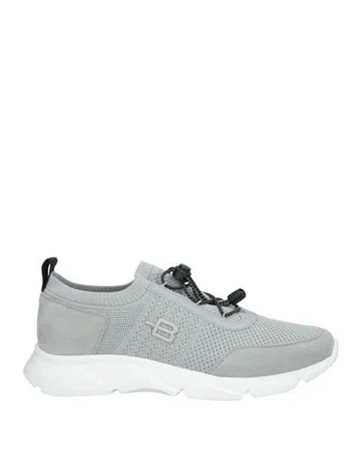 Baldinini Man Sneakers Light Grey Size 12 Leather, Textile Fibers