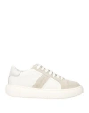 Baldinini Man Sneakers Light Grey Size 13 Soft Leather In Grey