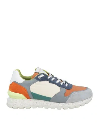 Baldinini Man Sneakers Mandarin Size 7 Leather, Textile Fibers
