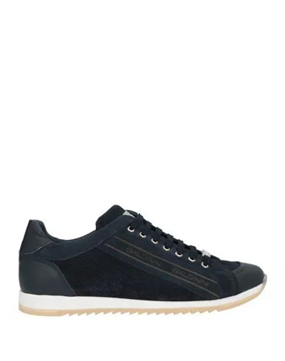 Baldinini Man Sneakers Midnight Blue Size 12 Leather