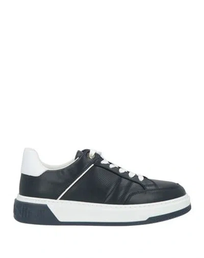 Baldinini Man Sneakers Midnight Blue Size 6 Calfskin