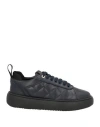 Baldinini Man Sneakers Midnight Blue Size 7 Calfskin In Blue