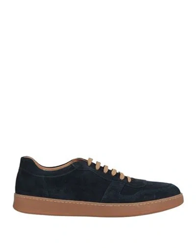 Baldinini Man Sneakers Midnight Blue Size 7 Leather
