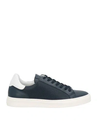 Baldinini Man Sneakers Midnight Blue Size 7 Leather