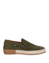 Baldinini Man Loafers Military Green Size 13 Soft Leather