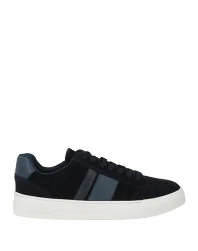 Baldinini Man Sneakers Navy Size 10 Leather In Black