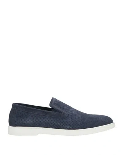 Baldinini Man Sneakers Navy Size 12 Leather In Blue