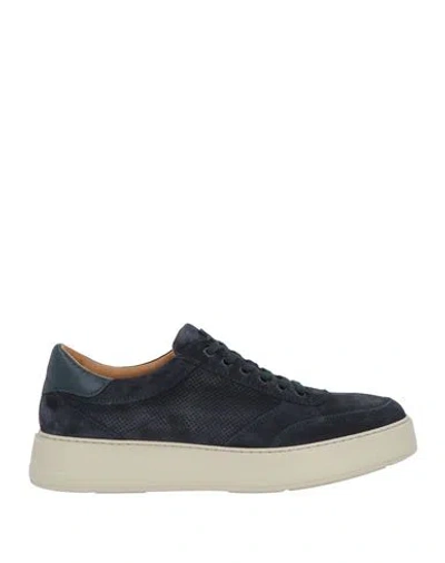 Baldinini Man Sneakers Navy Size 7 Leather In Blue