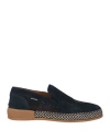 Baldinini Man Loafers Navy Blue Size 13 Soft Leather In Navy Blue