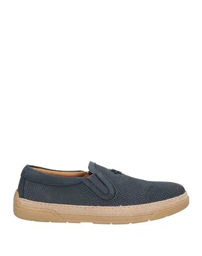 Baldinini Man Sneakers Navy Size 8 Leather In Blue