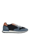 Baldinini Man Sneakers Slate Blue Size 7 Leather In Blue