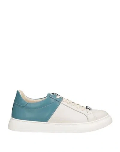 Baldinini Man Sneakers Slate Blue Size 13 Soft Leather