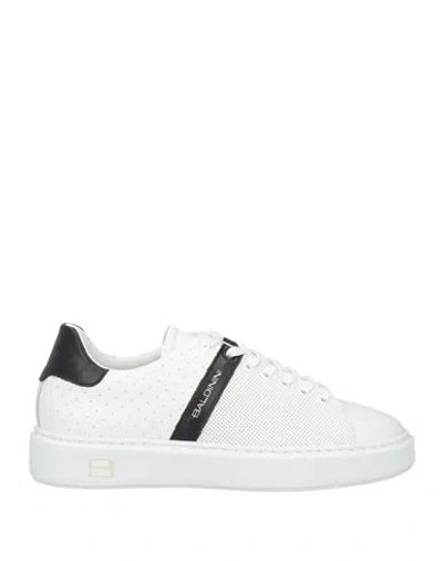 Baldinini Man Sneakers White Size 10 Leather