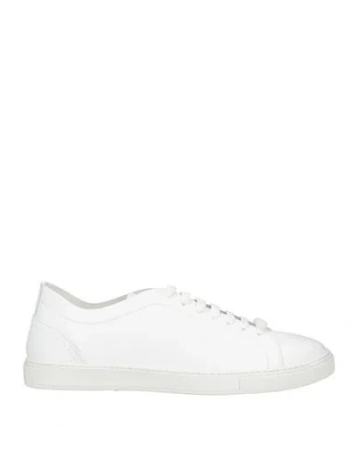 Baldinini Man Sneakers White Size 12 Calfskin