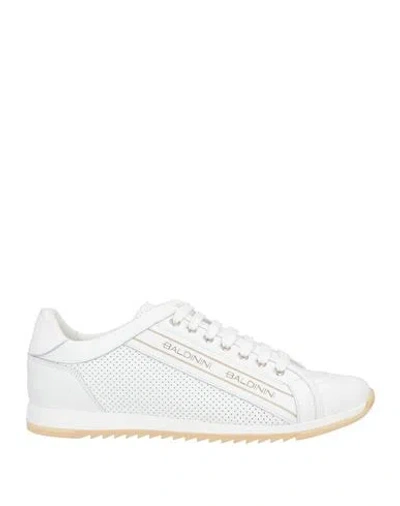 Baldinini Man Sneakers White Size 12 Leather