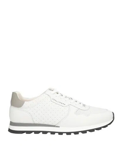 Baldinini Man Sneakers White Size 6 Leather, Textile Fibers